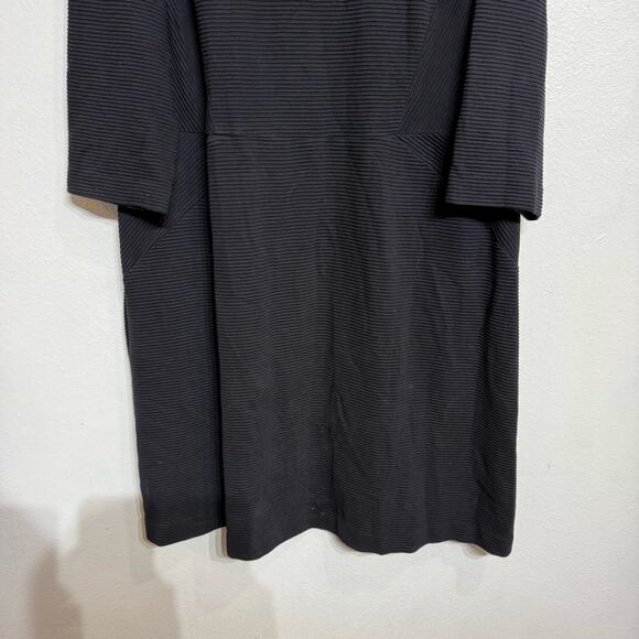 Talbots Black Label Black Ribbed Midi Dress Sz 22W - Picture 4 of 9